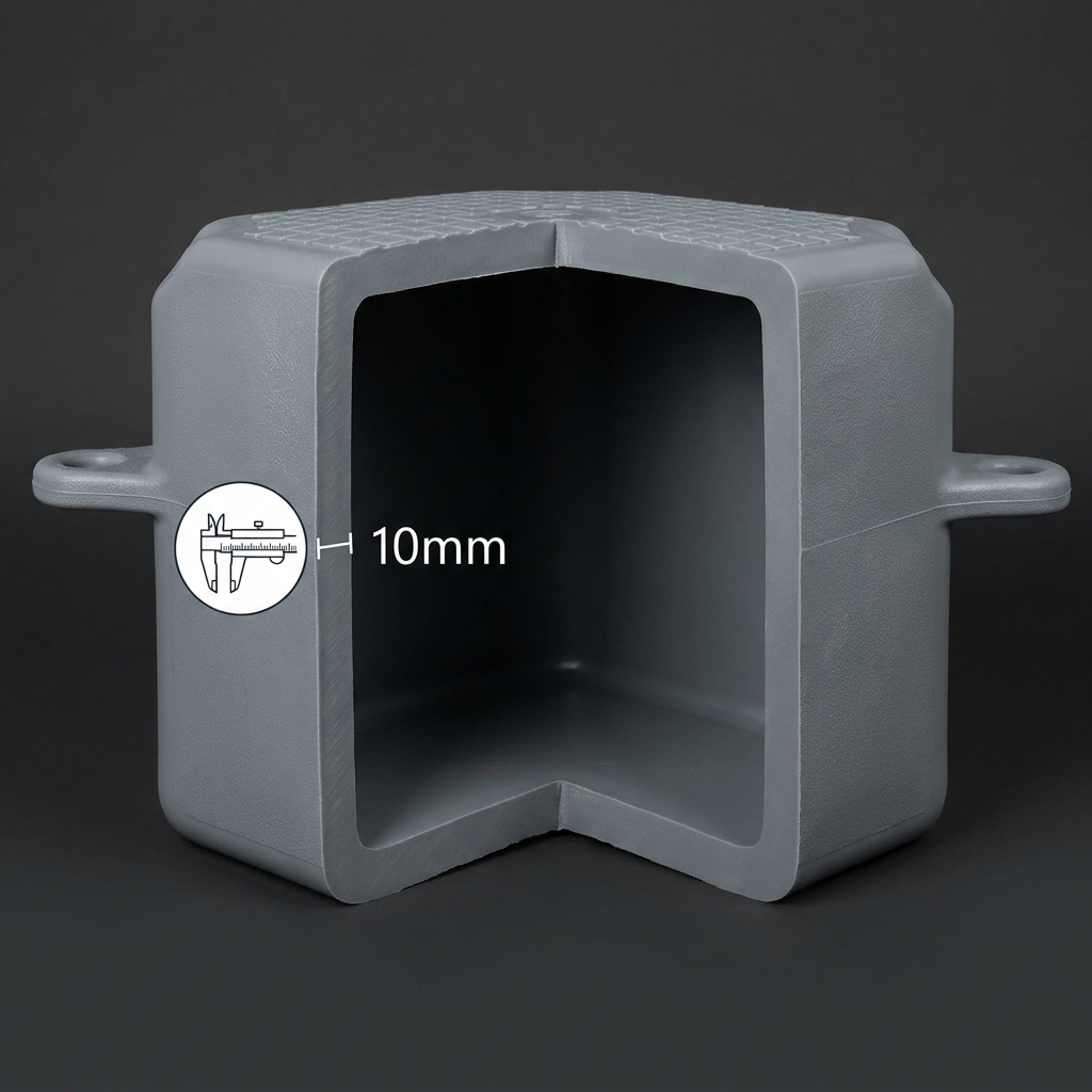 FloatX block with corner removed showing internal cross-section and wall construction